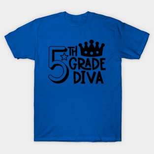 5th Grade Diva Cute Kids Girls School Back to School T-Shirt